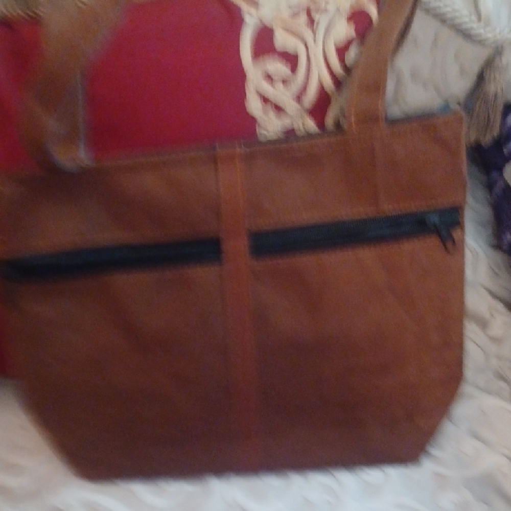 Sunflower Patterned Brown Shoulder Bag - image 3